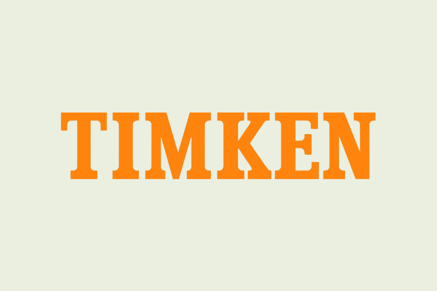 Orange TIMKEN logo on a light background