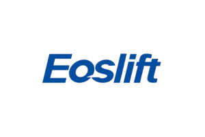 Eoslift logo in dark blue font on a white background.