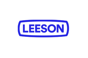Blue LEESON logo within a rounded rectangle on a white background.