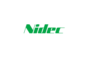 Nidec logo, green text on a white background.