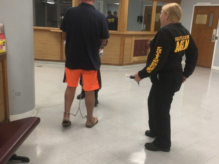 Police Department With Man On Cuffs And Police Lady — Mississippi Gulf Coast — Ben The Bondsman
