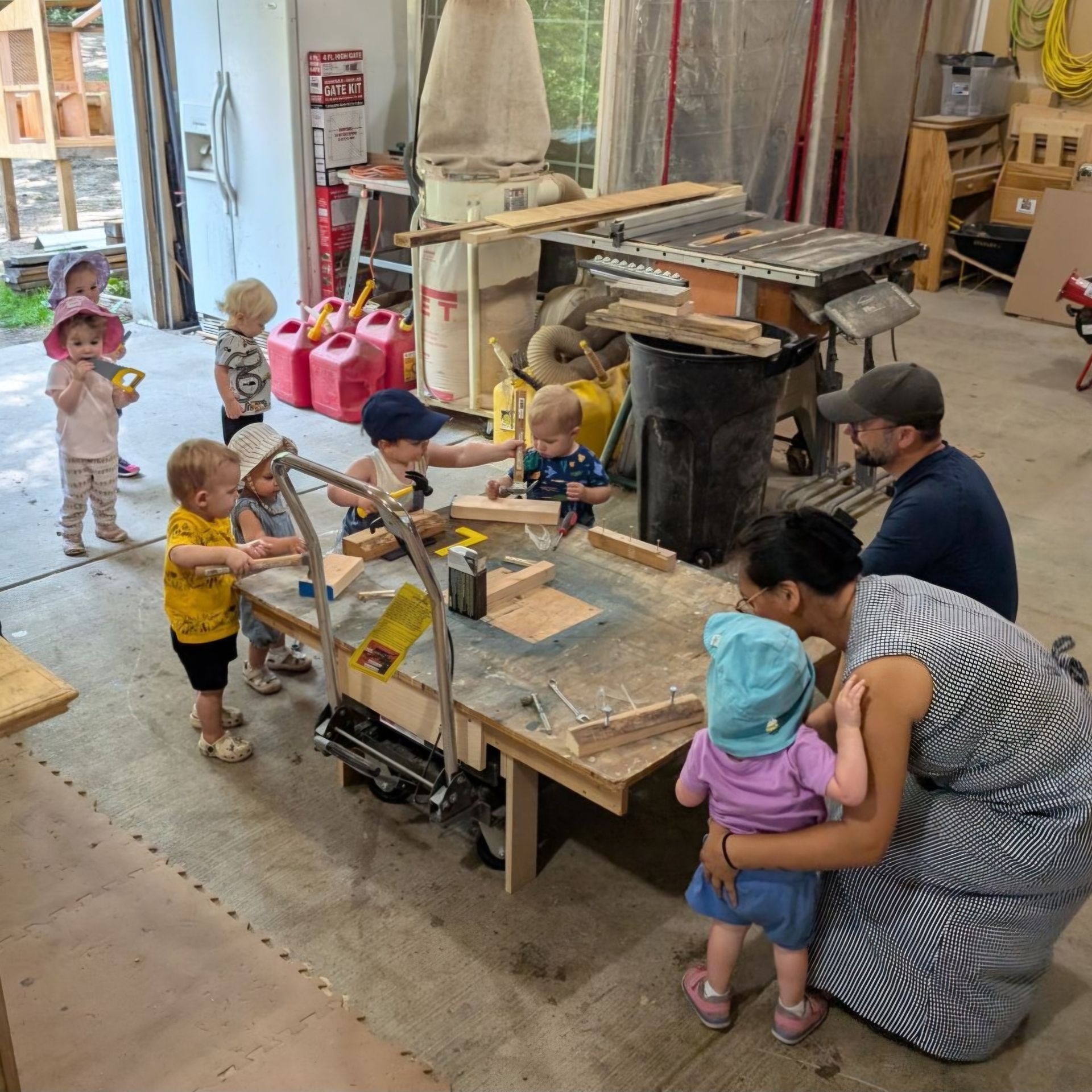 outdoor classroom space with children