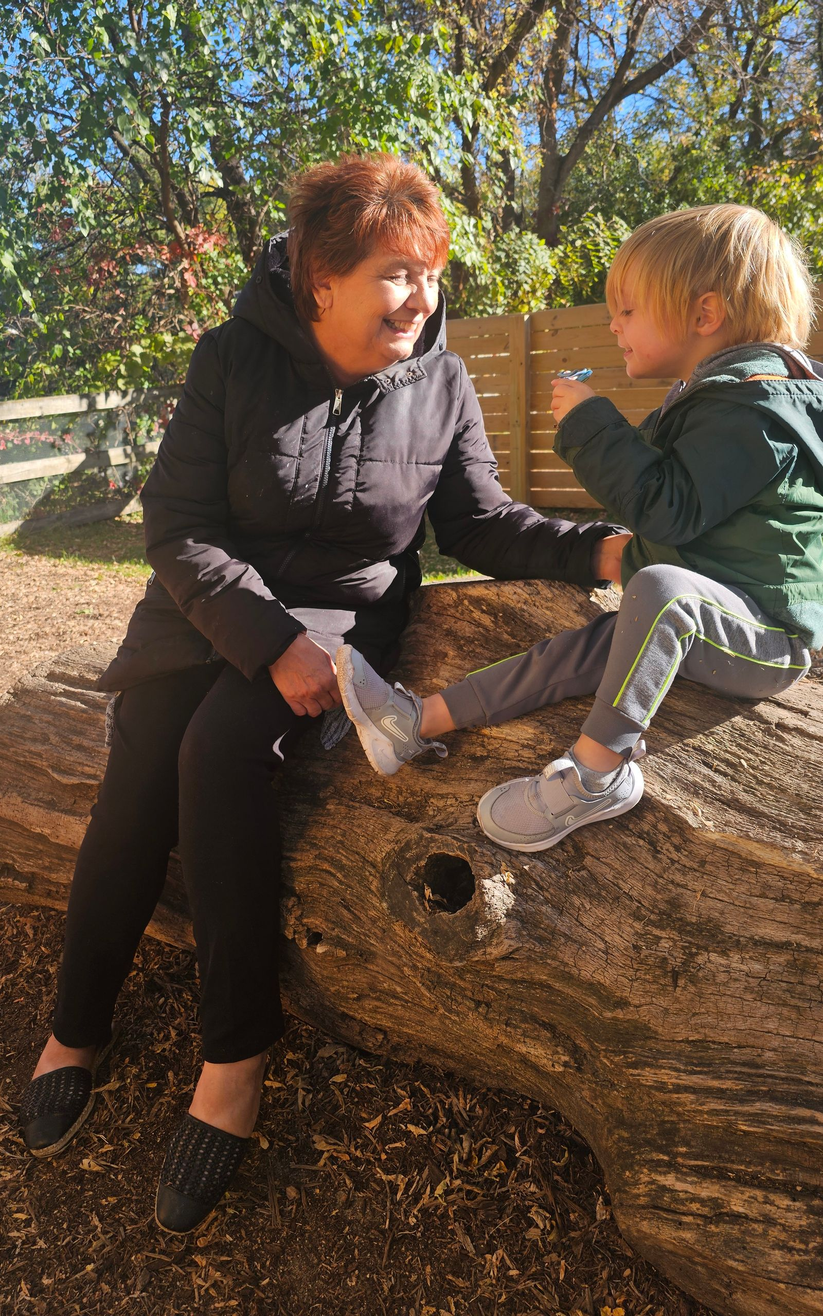 outdoor classroom space with children