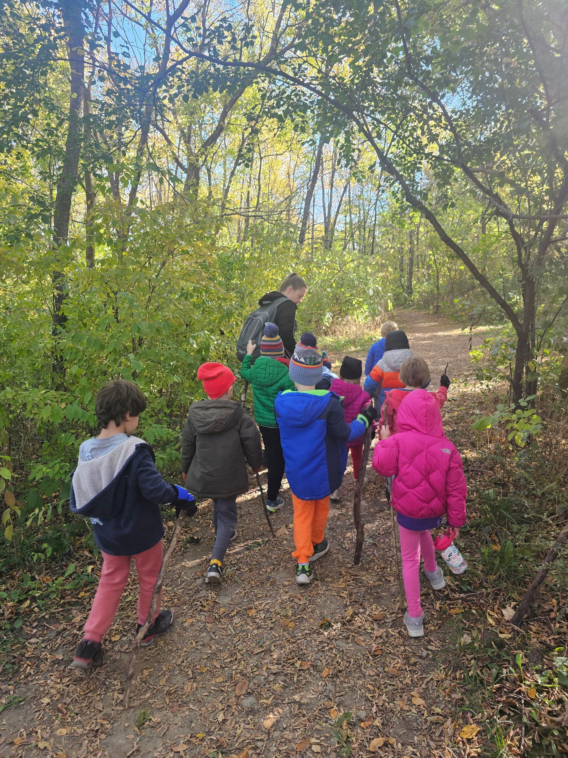 outdoor classroom space with children