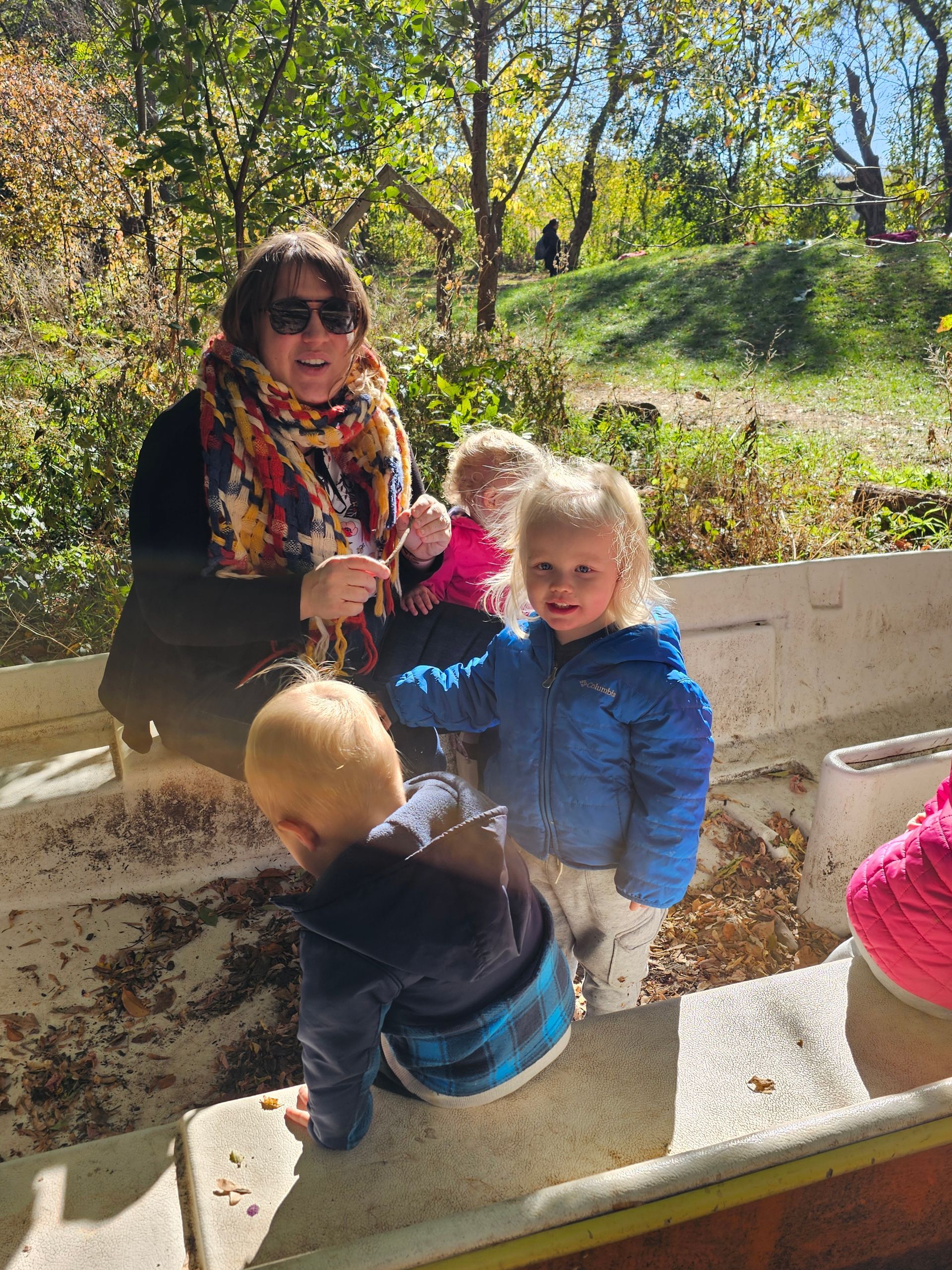 outdoor classroom space with children
