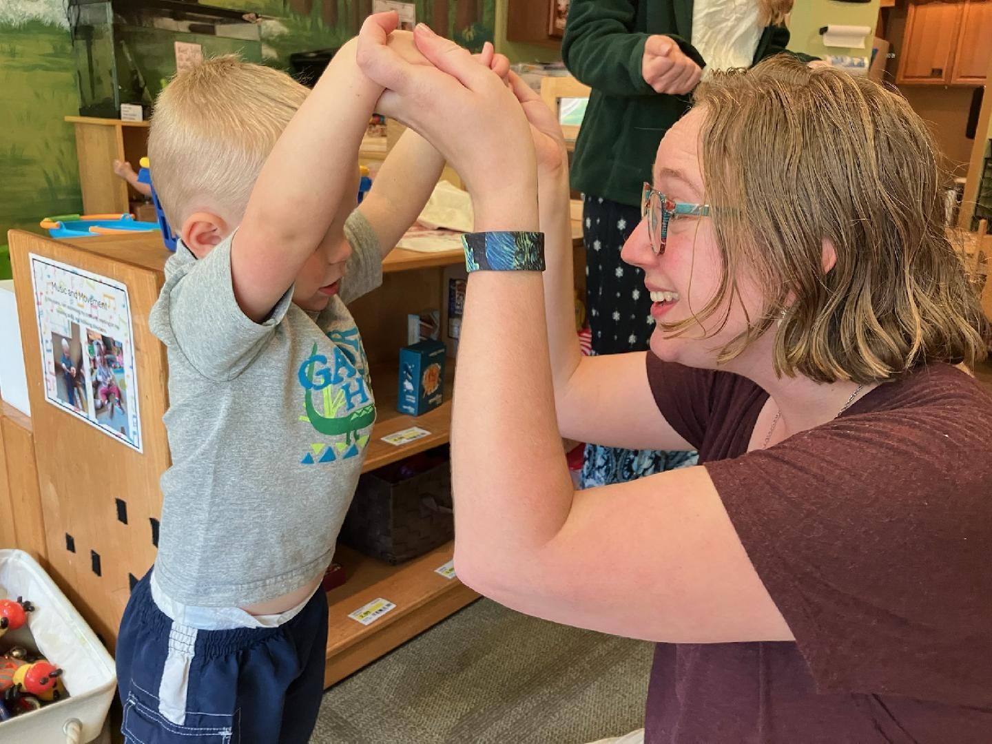 indoor classroom space with children