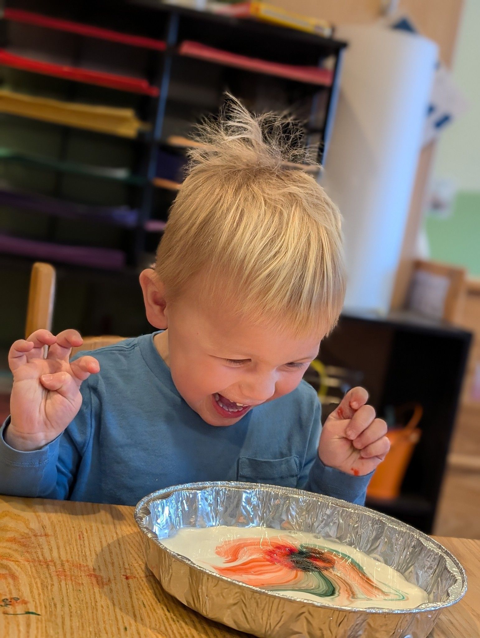 indoor classroom space with children