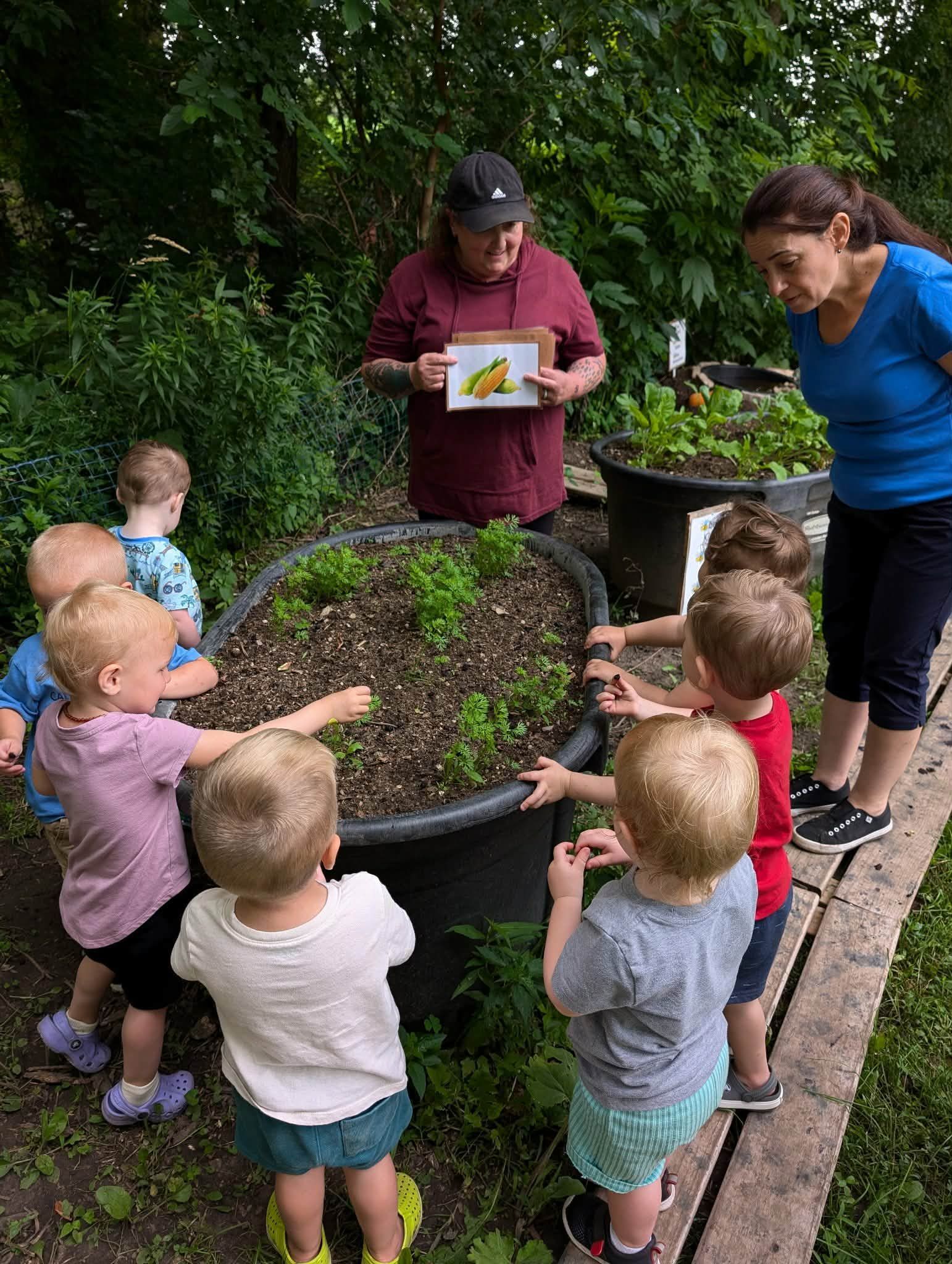 educators in garden