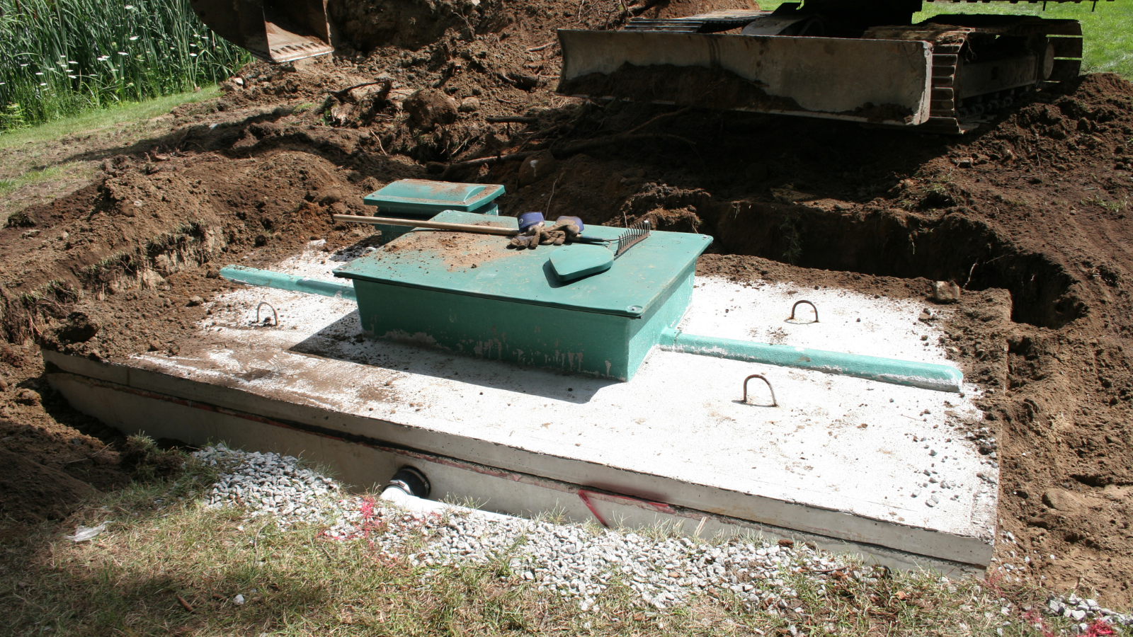 Septic tank in ground