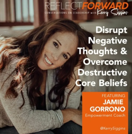 A poster for reflect forward featuring jamie gorrono