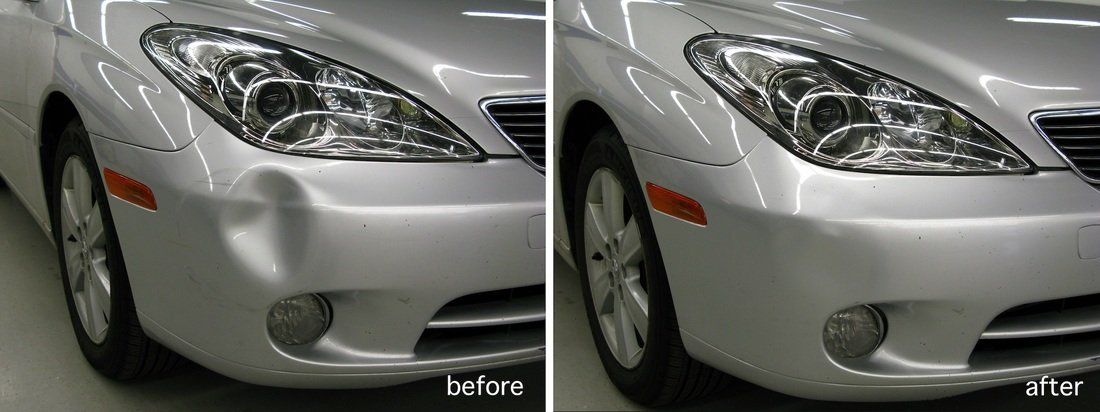 Before and After Front Bumper Dent Repair