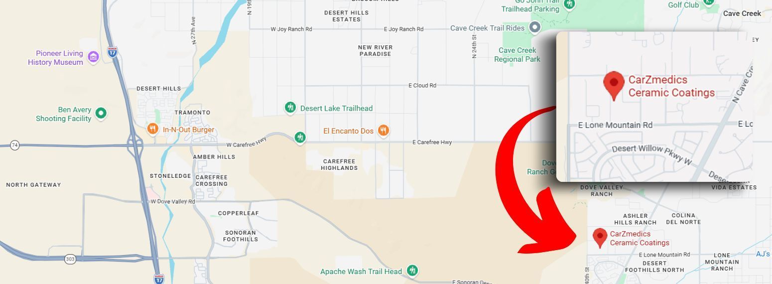 Ceramic coating installers located on Cave Creek Road south of Carefree Highway.