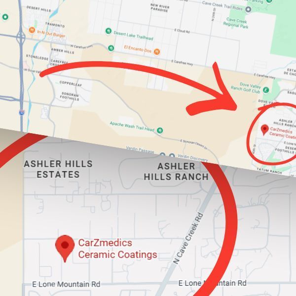 Ceramic coating installers located on Cave Creek Road south of Carefree Highway.