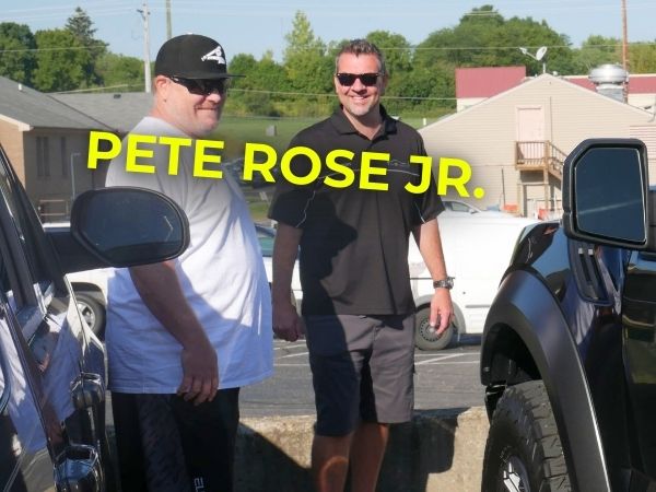 Pete Rose Jr. picking up his ceramic coated truck.