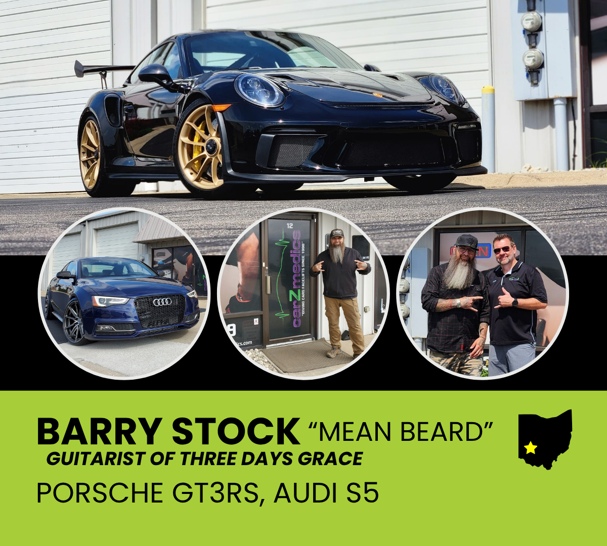 Guitarist Of Three Days Grace Barry Stock was a customer at CarZmedics.