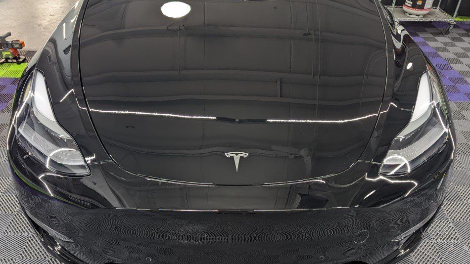 Tesla After PPF was Installed On Hood
