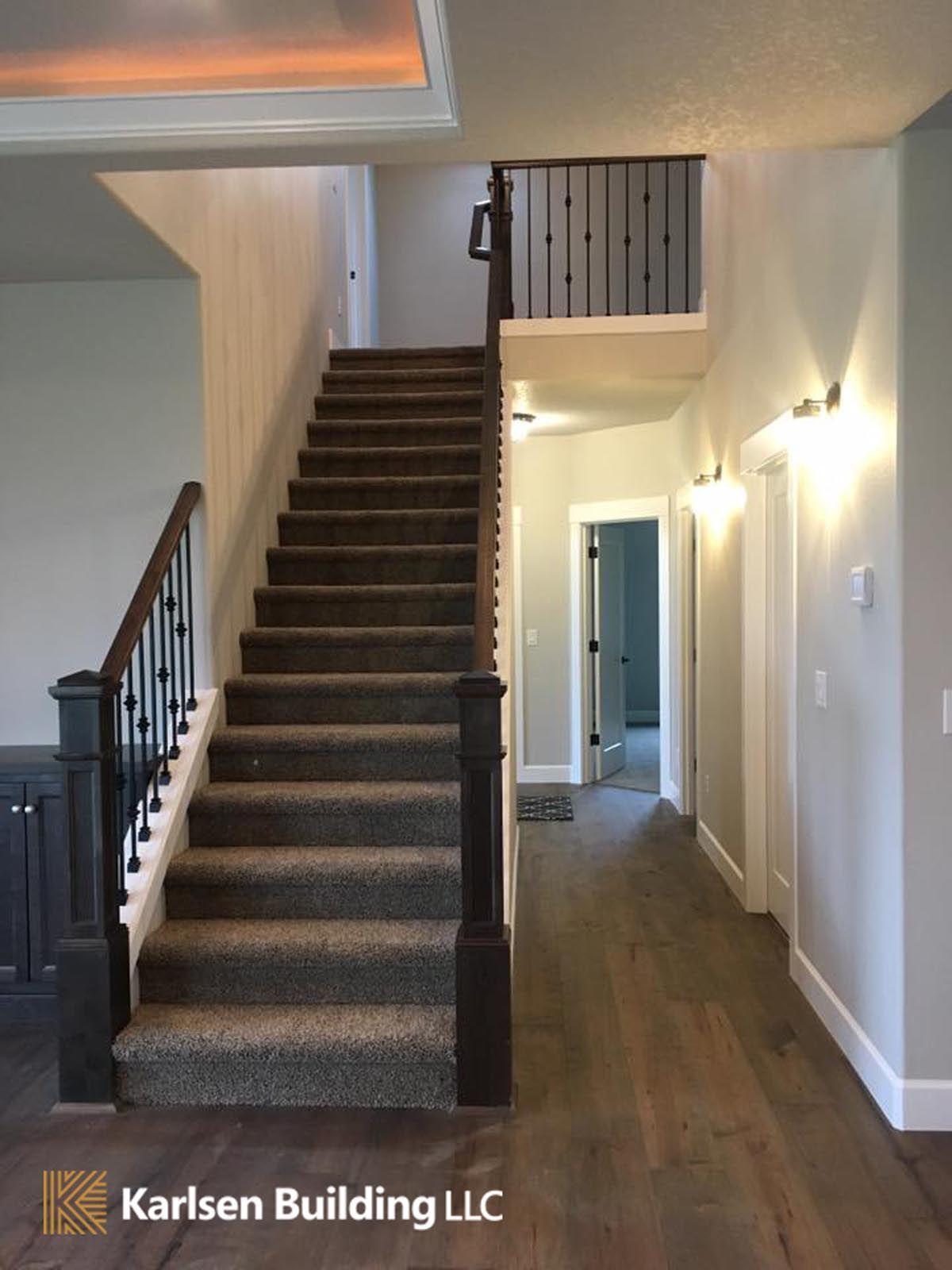A picture of a staircase taken by karlsen building llc