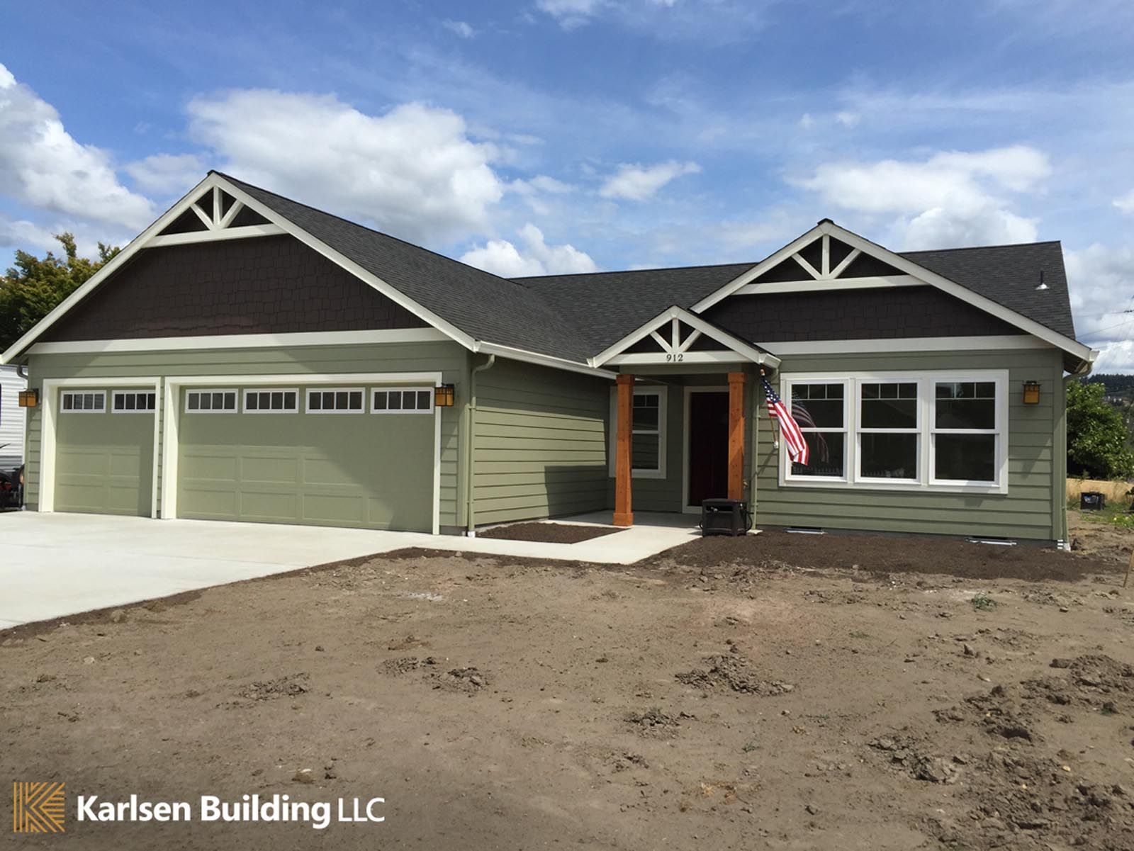 A picture of a house being built by karlsen building llc