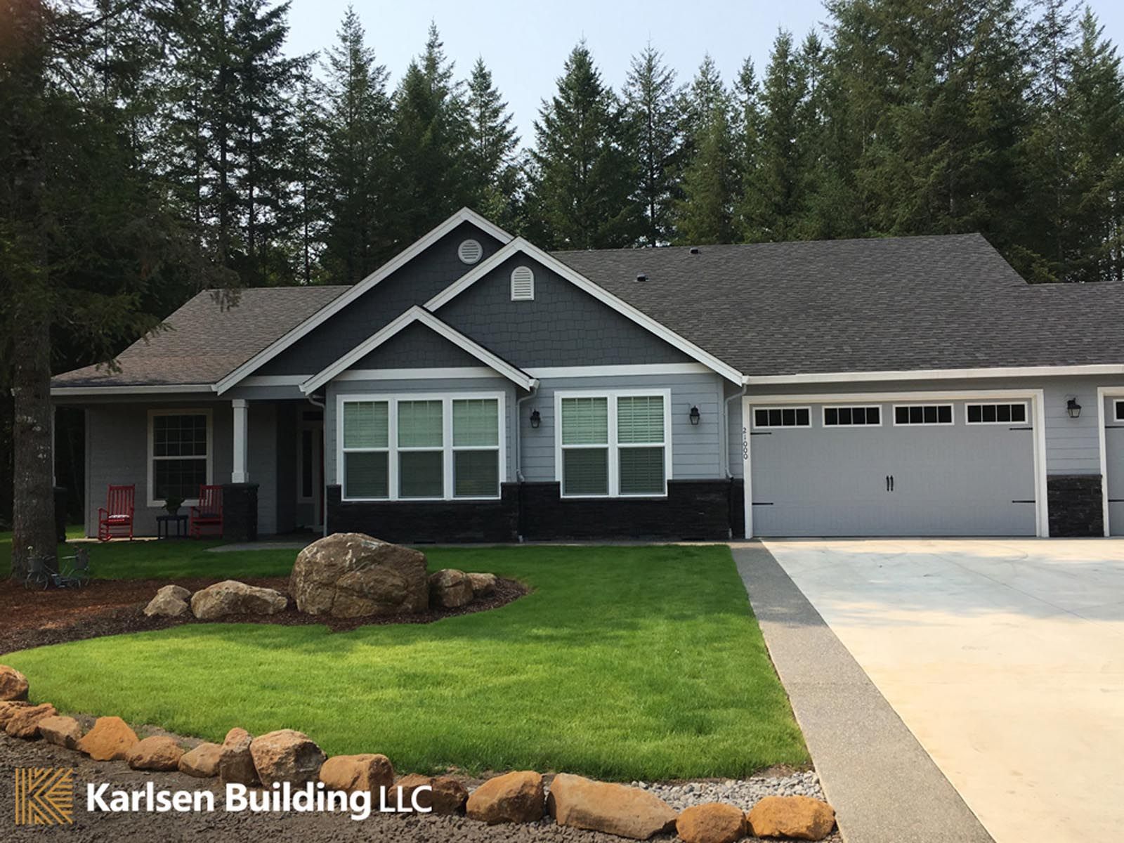 A house that has karlsen building llc written on it