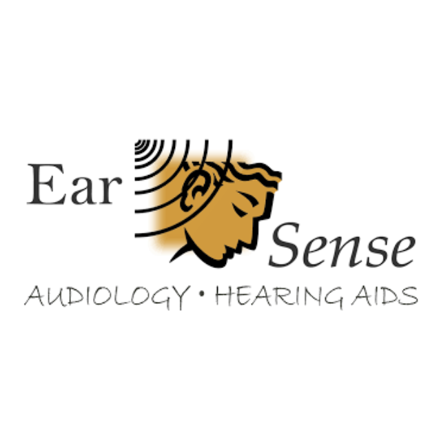 A logo for ear sense audiology hearing aids