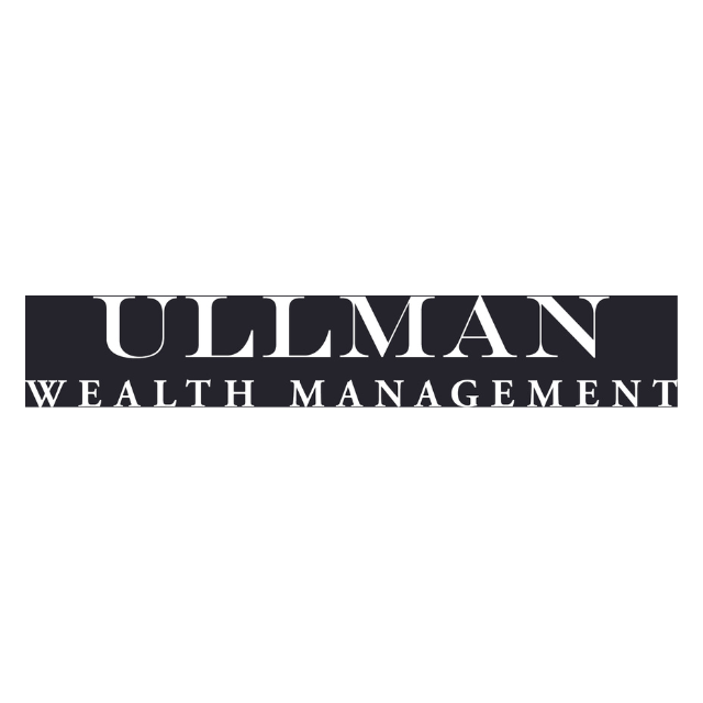 A black and white logo for ullman wealth management