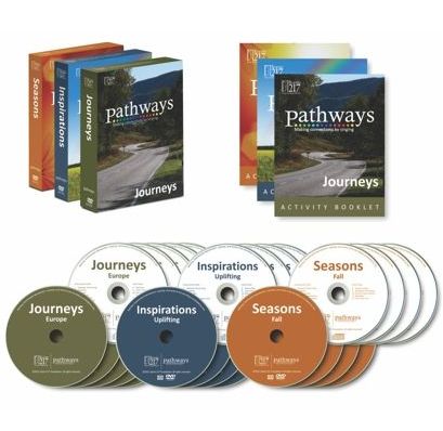 A set of books and cds titled pathways journeys