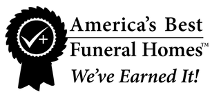 A black and white logo for America 's best funeral homes