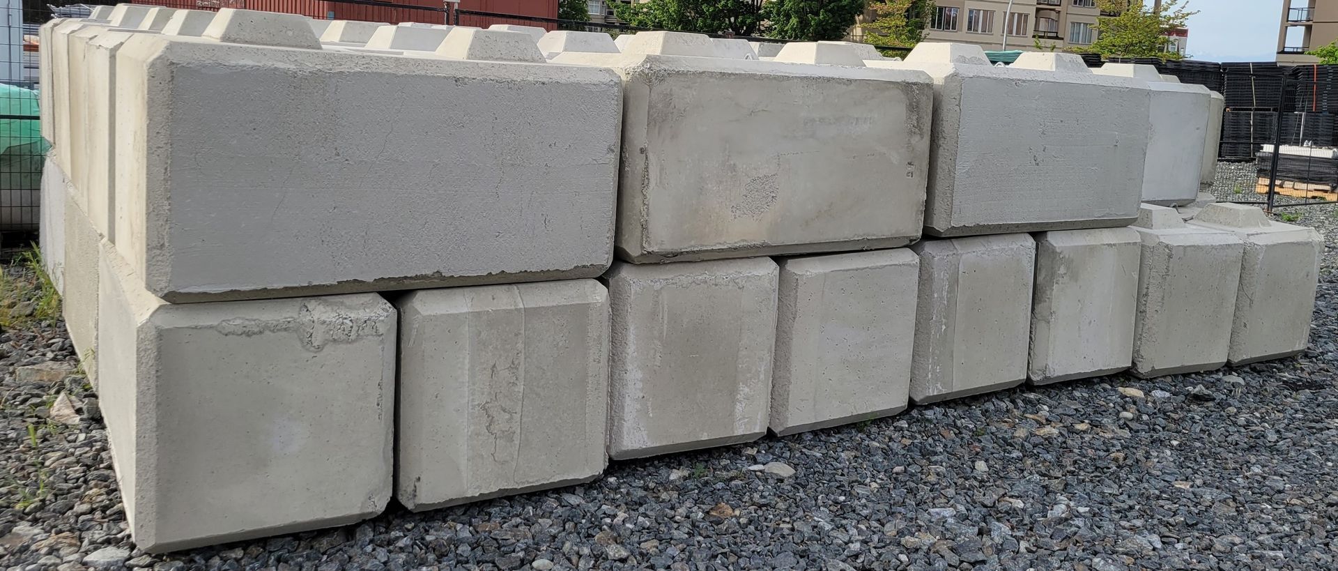 Large pre-formed concrete blocks