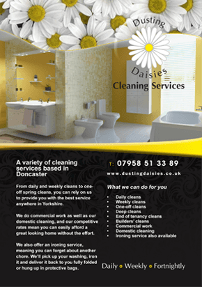 For a weekly cleaning service in Yorkshire call Dusting Daisies Clean home