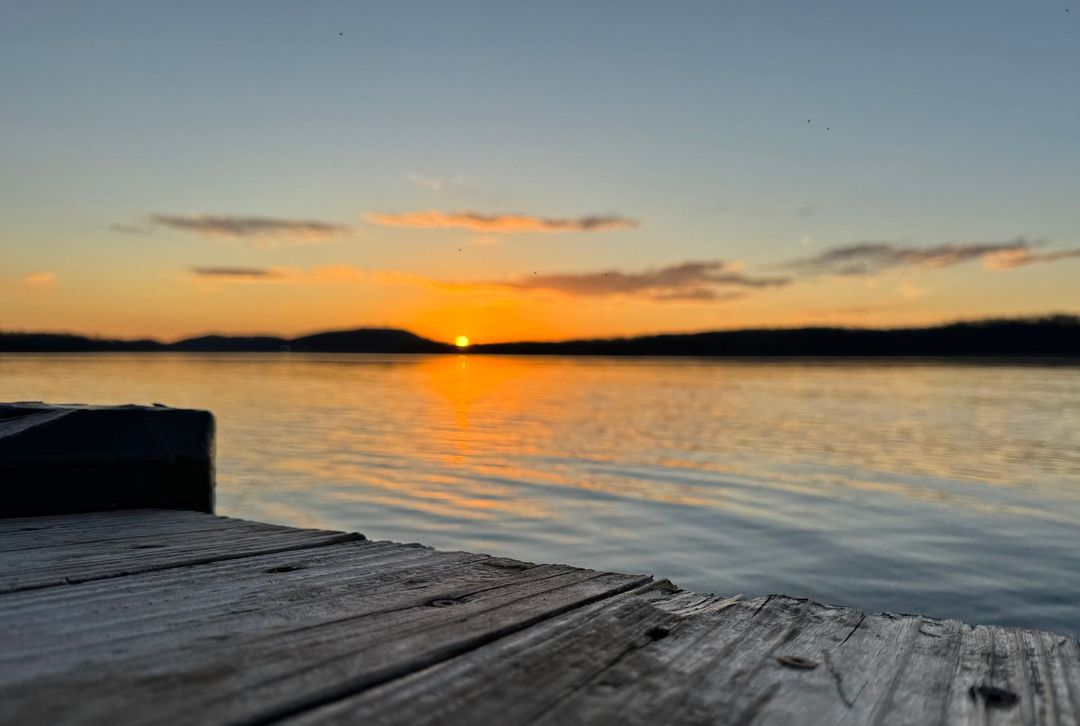 fall sunset bull shoals lake arkansas