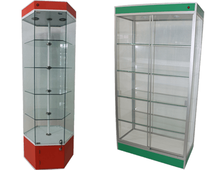 MUEBLES PARA COMERCIO HERMANOS FLORES - Aparador central con zoclo