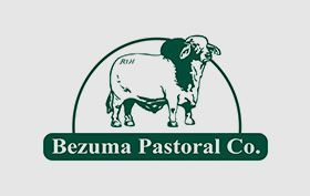 Bezuma Pastoral Co. logo with a green goat inside a semicircle and text banner