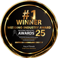 Award badge: black and gold, 