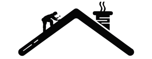 West Roofing & Home Improvements logo. Silhouette of a roofer on a roof, chimney, phone number below.
