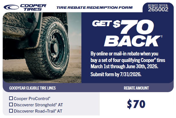 Cooper Tires Special | Ed's Automotive