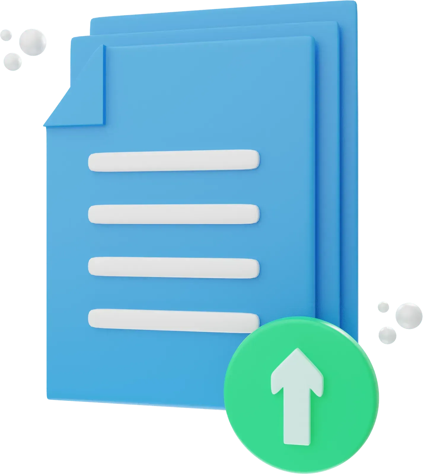 A blue folder with a green arrow pointing up next to it.
