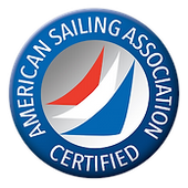 The logo for the american sailing association is certified.