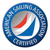 The logo for the american sailing association is certified.