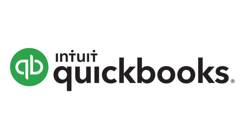 The logo for qb quickbooks is on a white background.