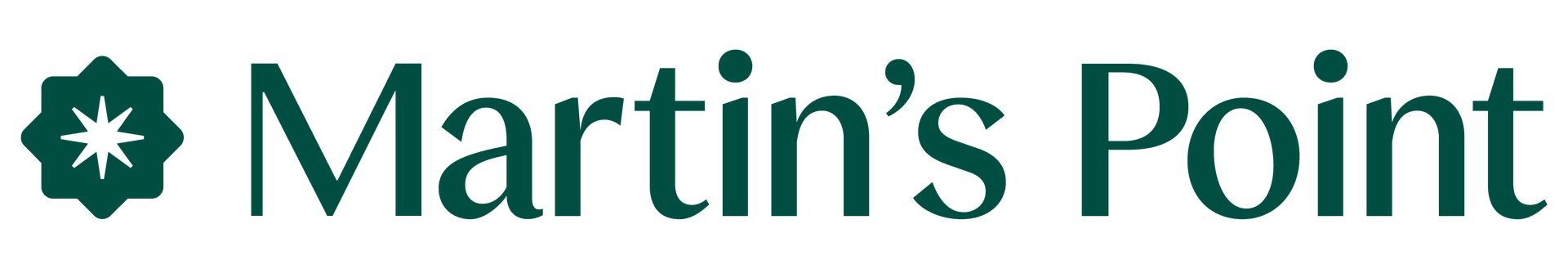Martin's Point logo with a green floral design and text in a dark teal color.