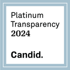 Candid badge: Platinum Transparency 2024, Candid logo in black text on a light blue and white background.