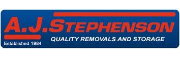 The logo for a.j. stephenson quality removals and storage