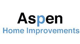 The aspen home improvements logo is on a white background.