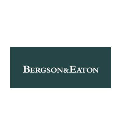 A logo for bergson & eaton on a white background