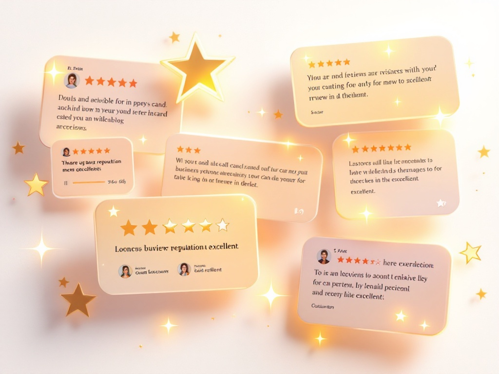 A bunch of reviews with stars on them.