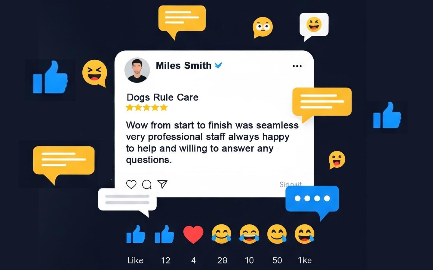 Social media post: a customer review of