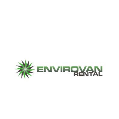 The logo for envirovan rental has a green star in the middle.