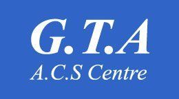 The g.t.a a.c.s centre logo is on a blue background.