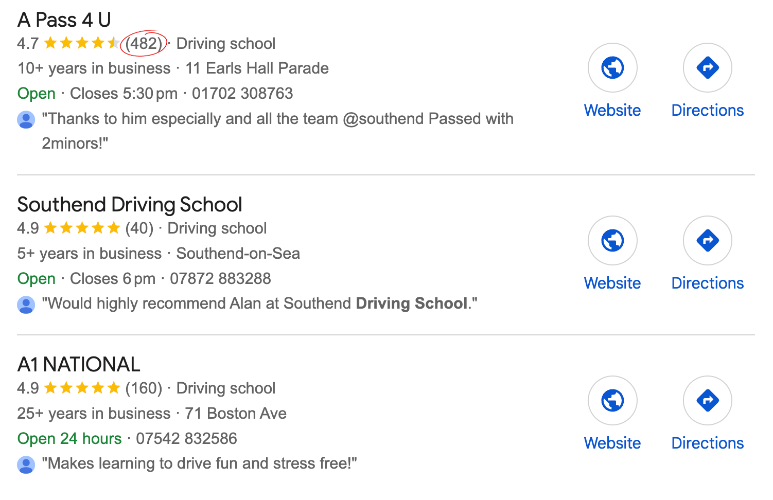 A pass 4 u Google reviews