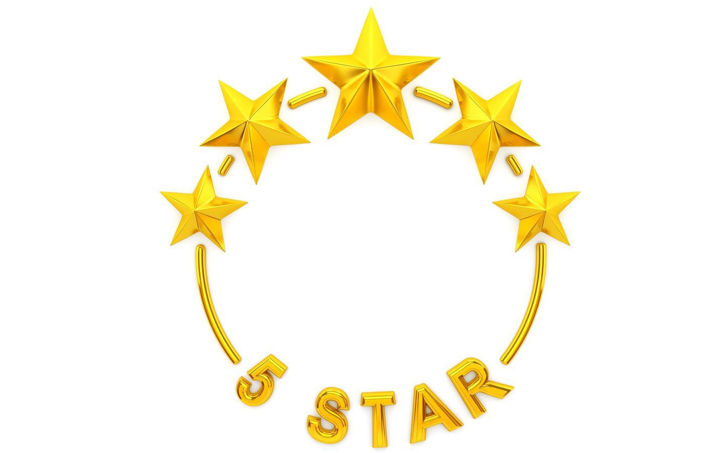 Gold, five-pointed stars in a circle, with the text